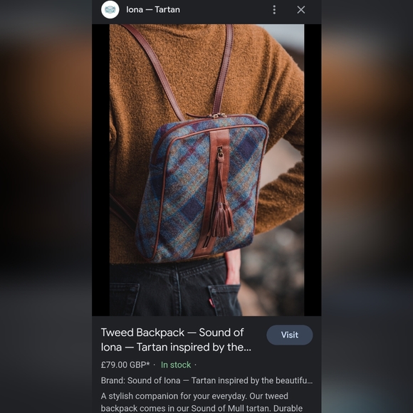 BNWOT RRP £50 genuine leather & tartan tweed crossbody bag satchel never used - Picture 5 of 14